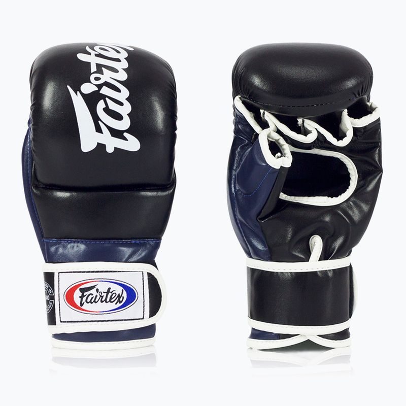 Fairtex Super Sparring Grappling kesztyű fekete/kék 2