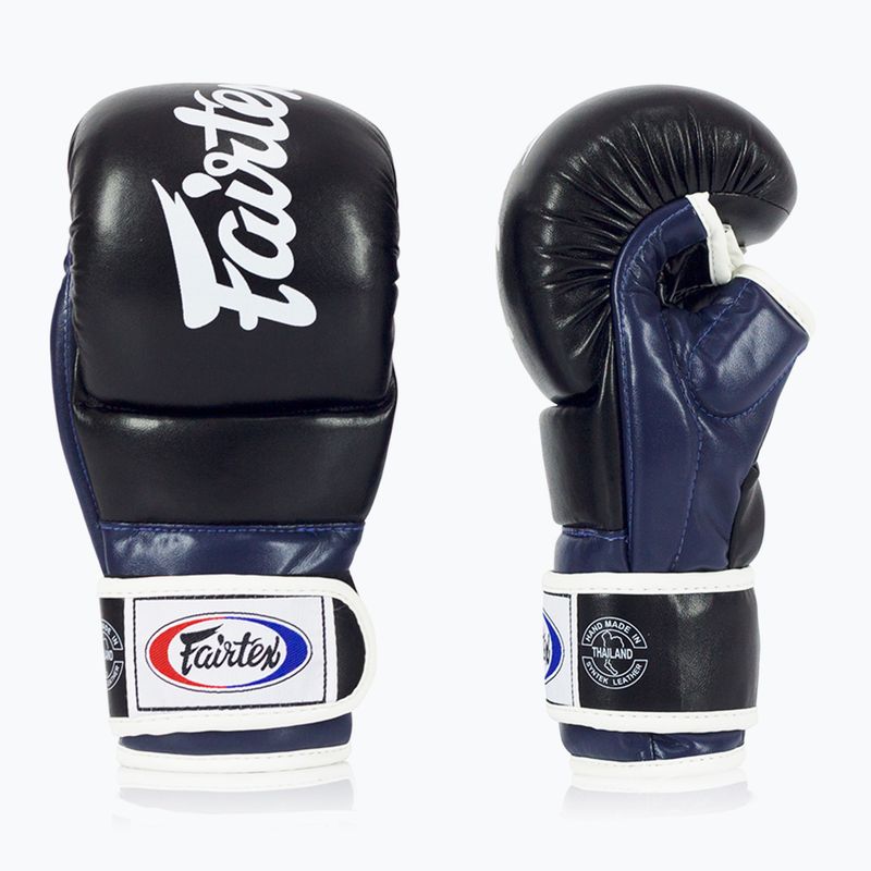 Fairtex Super Sparring Grappling kesztyű fekete/kék 3