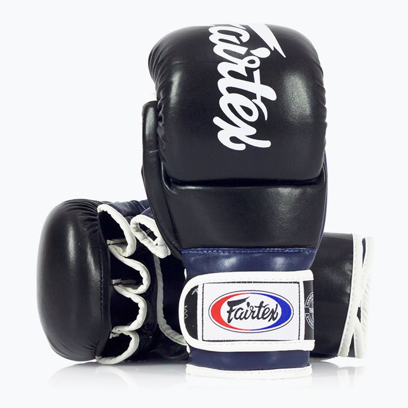Fairtex Super Sparring Grappling kesztyű fekete/kék 4