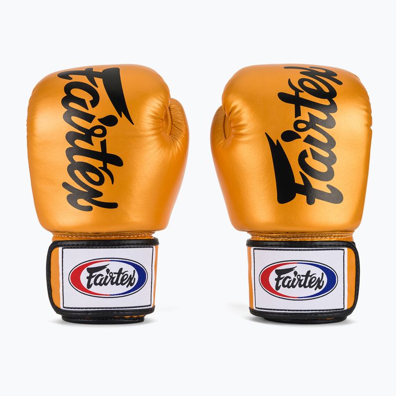 Boxkesztyű Fairtex Deluxe Tight-Fit gold 2