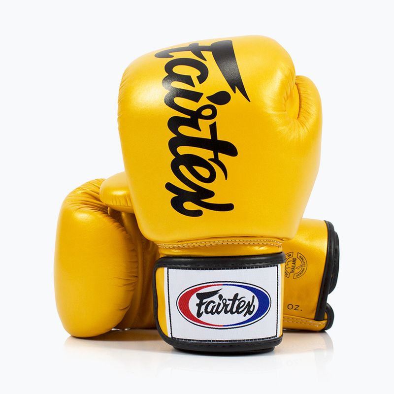 Boxkesztyű Fairtex Deluxe Tight-Fit gold 4