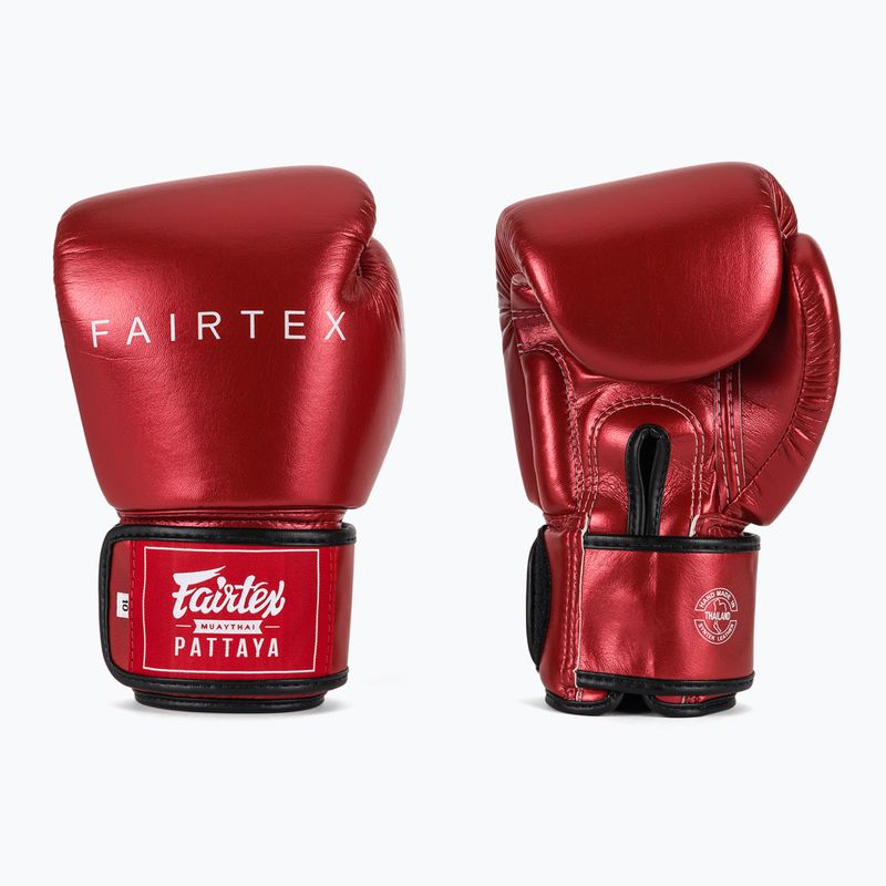 Boxkesztyű Fairtex Metallic Boxing red