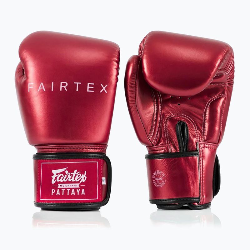 Boxkesztyű Fairtex Metallic Boxing red