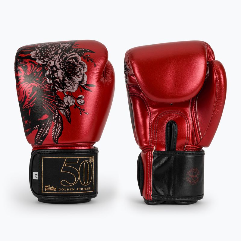 Fairtex Golden Jubilee piros bokszkesztyű