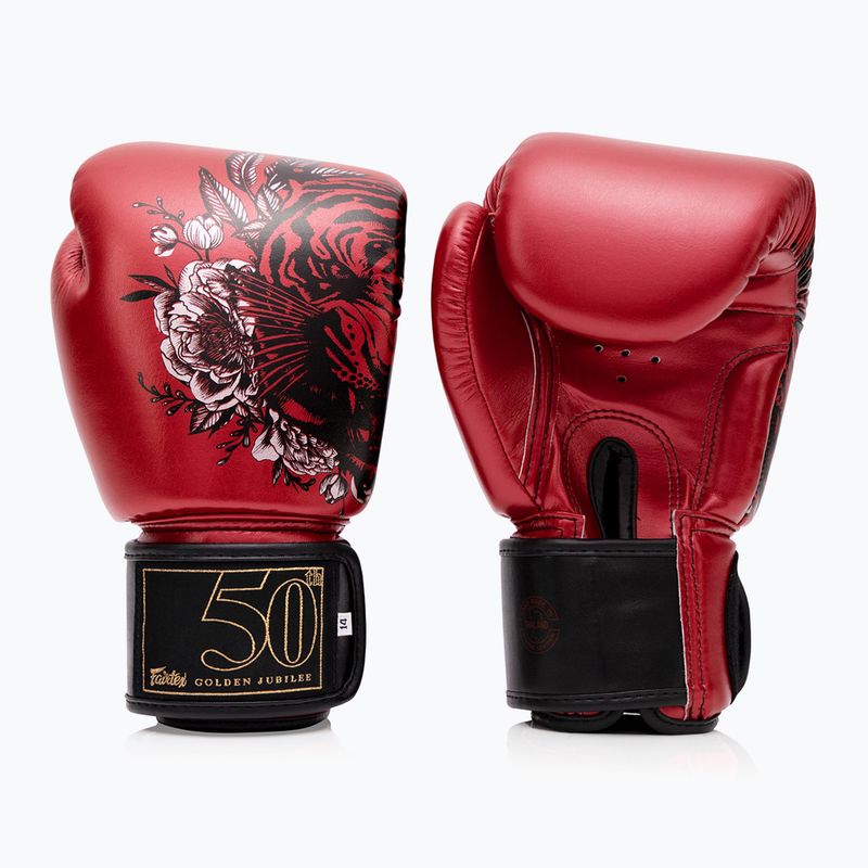 Fairtex Golden Jubilee piros bokszkesztyű