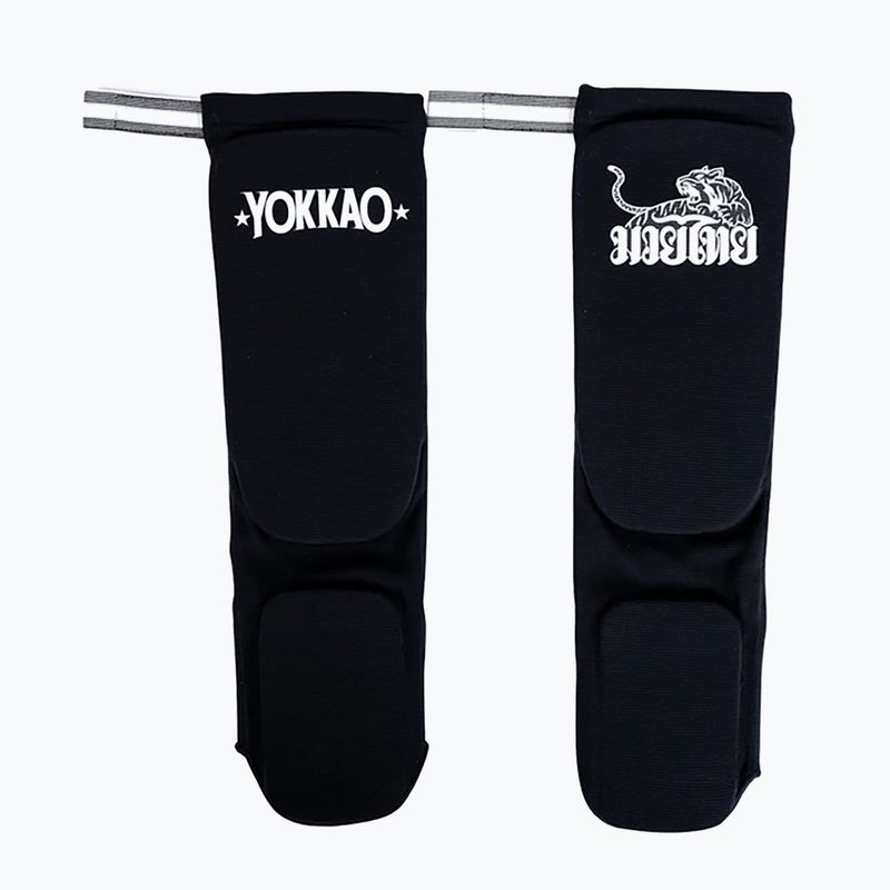 YOKKAO Muay Thai Boxing sípcsont protektorok fekete pamut