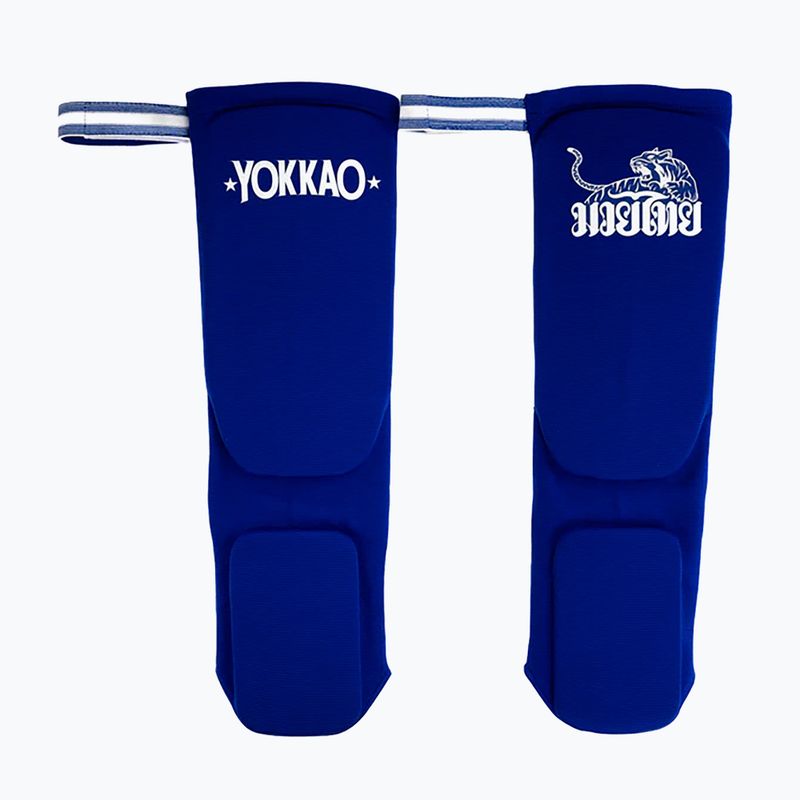 YOKKAO Muay Thai Boxing kék pamut sípcsont protektorok