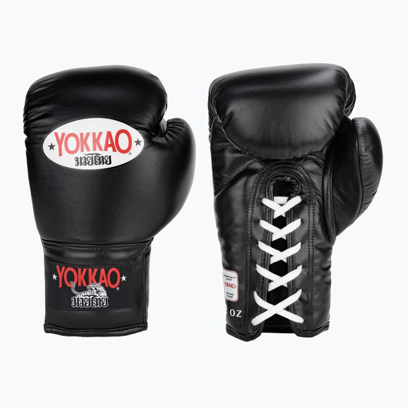 YOKKAO Matrix Lace Up férfi bokszkesztyűk fekete