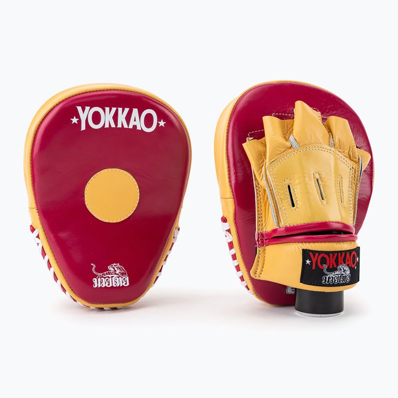 YOKKAO Focus Mitts Nyitott edzéskorongok piros-sárga FYML-21 2