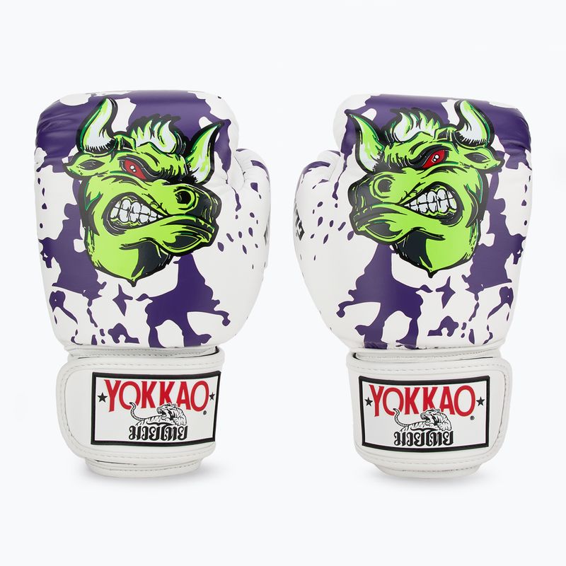 Férfi boxkesztyű YOKKAO Angry Bull fehér 2