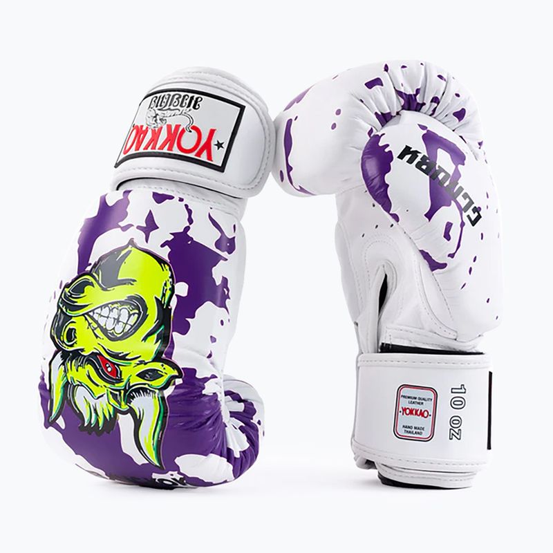 Férfi boxkesztyű YOKKAO Angry Bull fehér 8