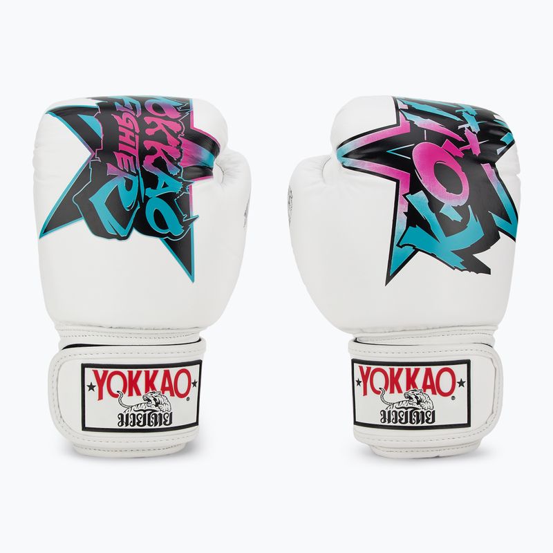 Férfi bokszkesztyűk YOKKAO Fighter KO fehér 2