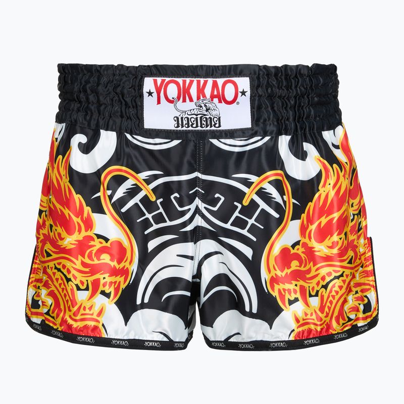 Férfi edzőshort YOKKAO Dragon Muay Thai black/white