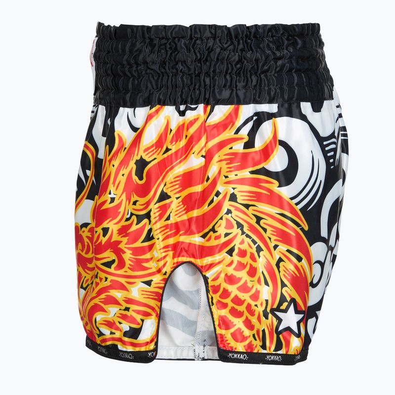 Férfi edzőshort YOKKAO Dragon Muay Thai black/white 3
