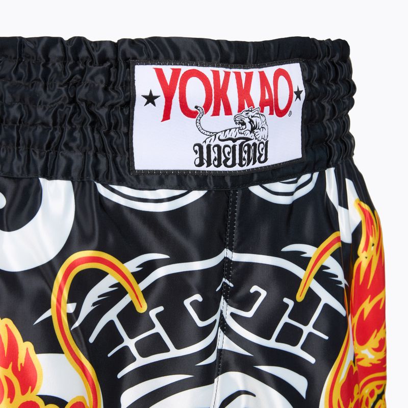 Férfi edzőshort YOKKAO Dragon Muay Thai black/white 4