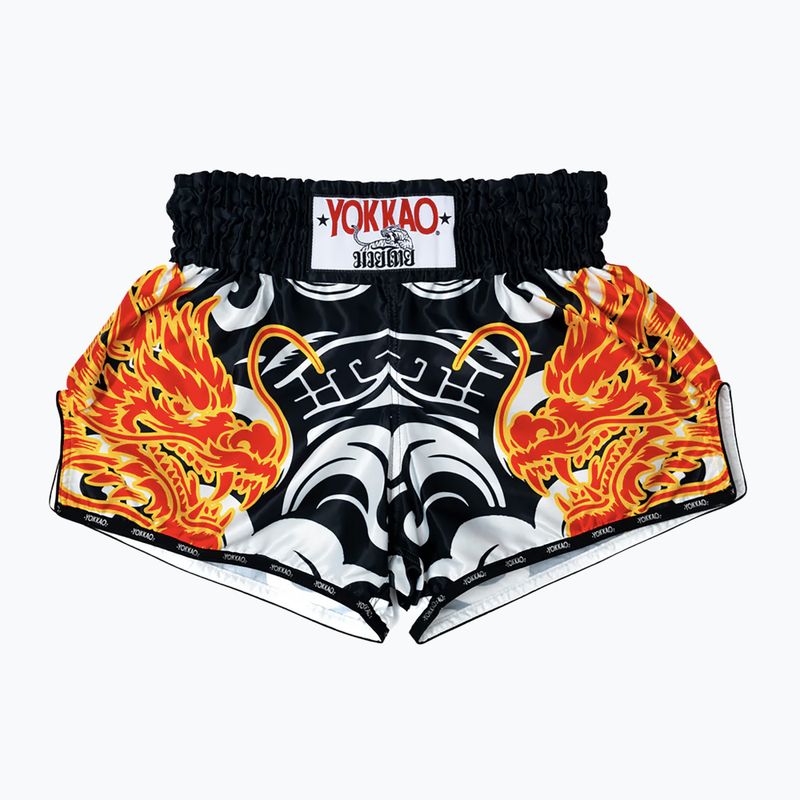 Férfi edzőshort YOKKAO Dragon Muay Thai black/white 5