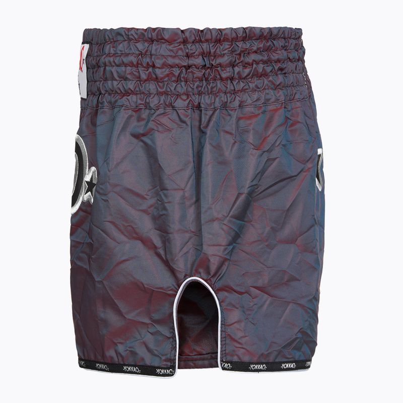 Férfi edzőshort YOKKAO Lunar Muay Thai iridescent blue grey 3