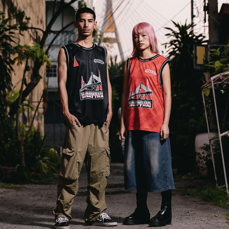 Férfi edzőpóló YOKKAO Basket Bridge Tank Top red 3