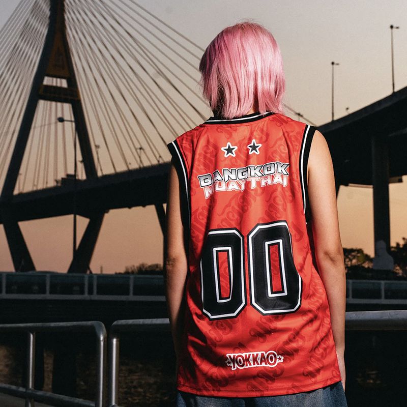 Férfi edzőpóló YOKKAO Basket Bridge Tank Top red 4