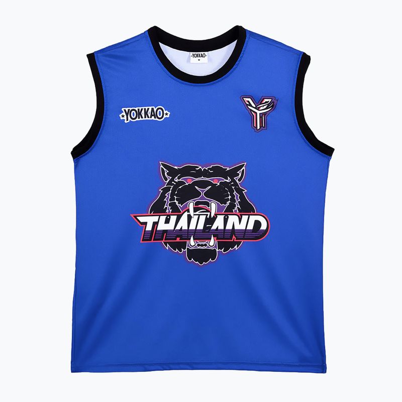Férfi edzőpóló YOKKAO Tiger Workout Tank Top blue