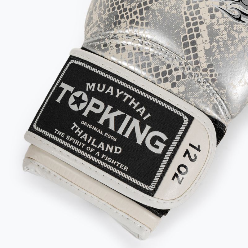 Top King Muay Thai Super Star Snake bokszkesztyűk fehér TKBGSS-02A-WH 4