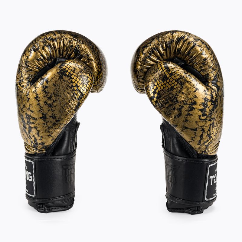 Top King Muay Thai Super Star Air Snake fekete/arany bokszkesztyűk 3