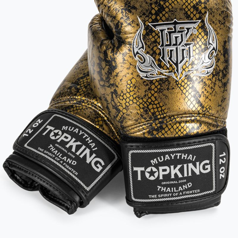 Top King Muay Thai Super Star Air Snake fekete/arany bokszkesztyűk 4