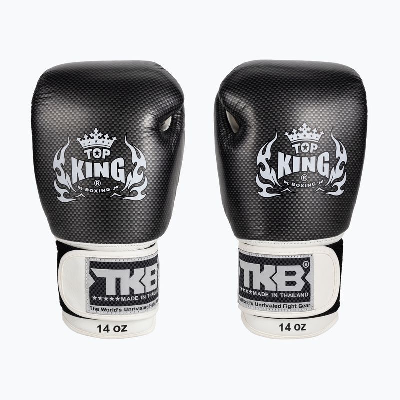 Top King Muay Thai Empower Air bokszkesztyűk fehér/ezüst TKBGEM-02A-WH 2