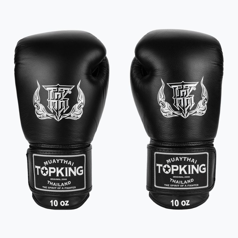 Top King Muay Thai Ultimate fekete ökölvívó kesztyűk