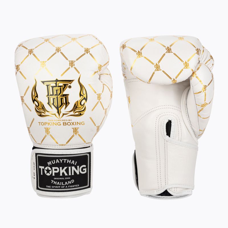 Top King Boxing Chain fehér/arany bokszkesztyűk