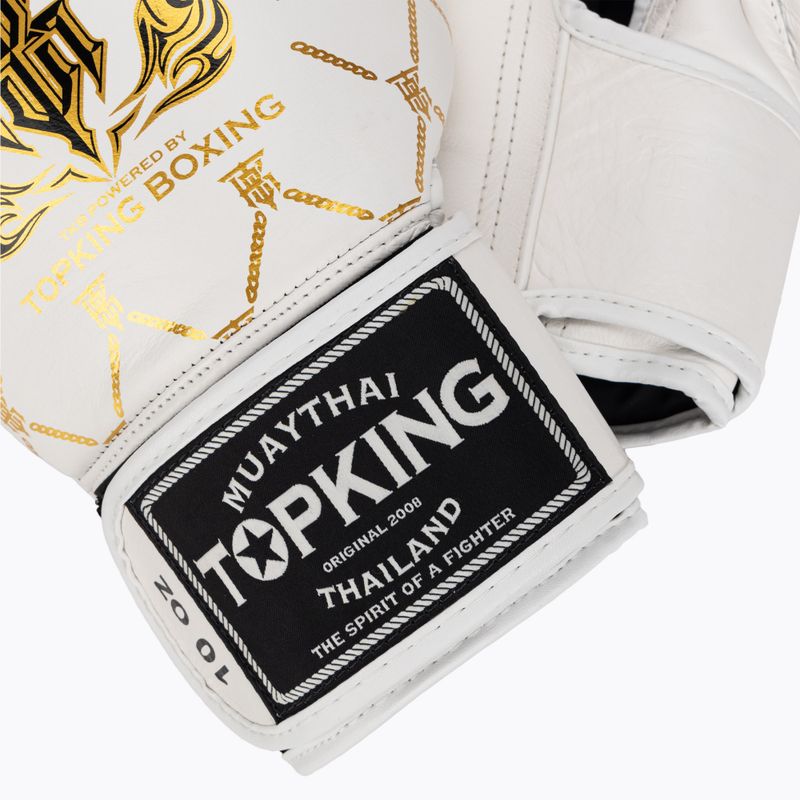 Top King Boxing Chain fehér/arany bokszkesztyűk 4