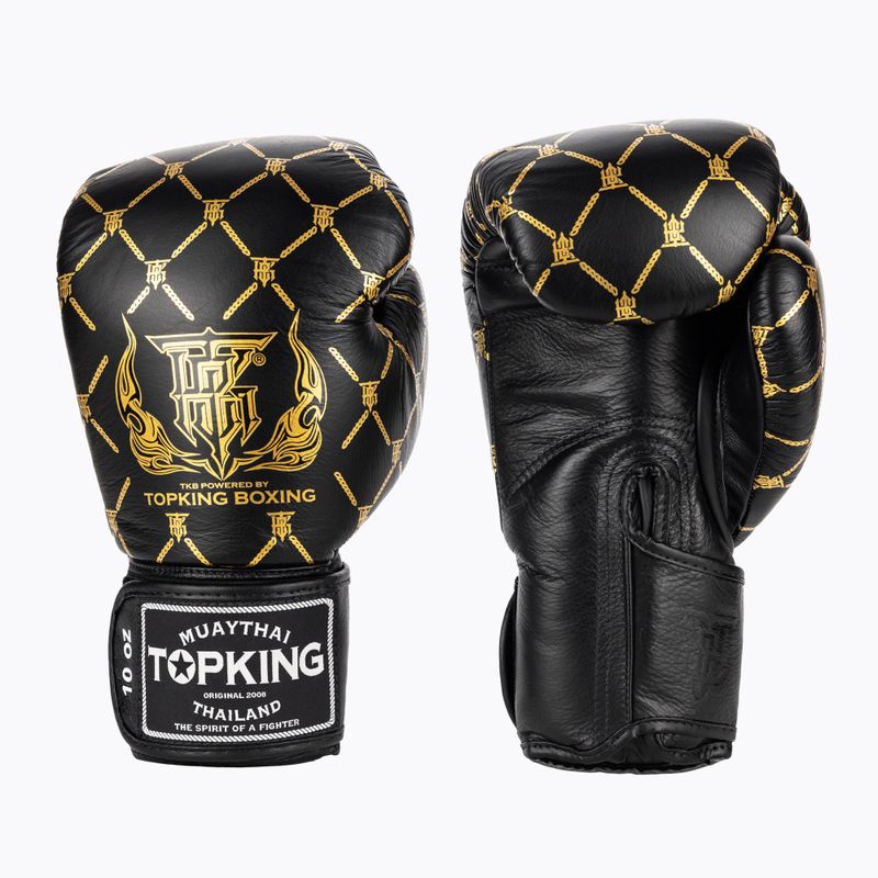 Top King Boxing láncos kesztyű fekete/arany