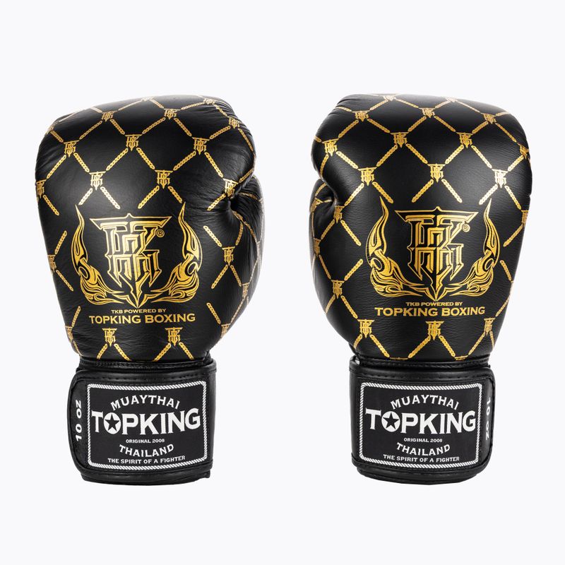 Top King Boxing láncos kesztyű fekete/arany