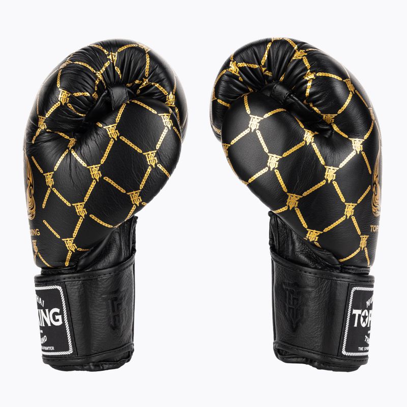 Top King Boxing láncos kesztyű fekete/arany 3