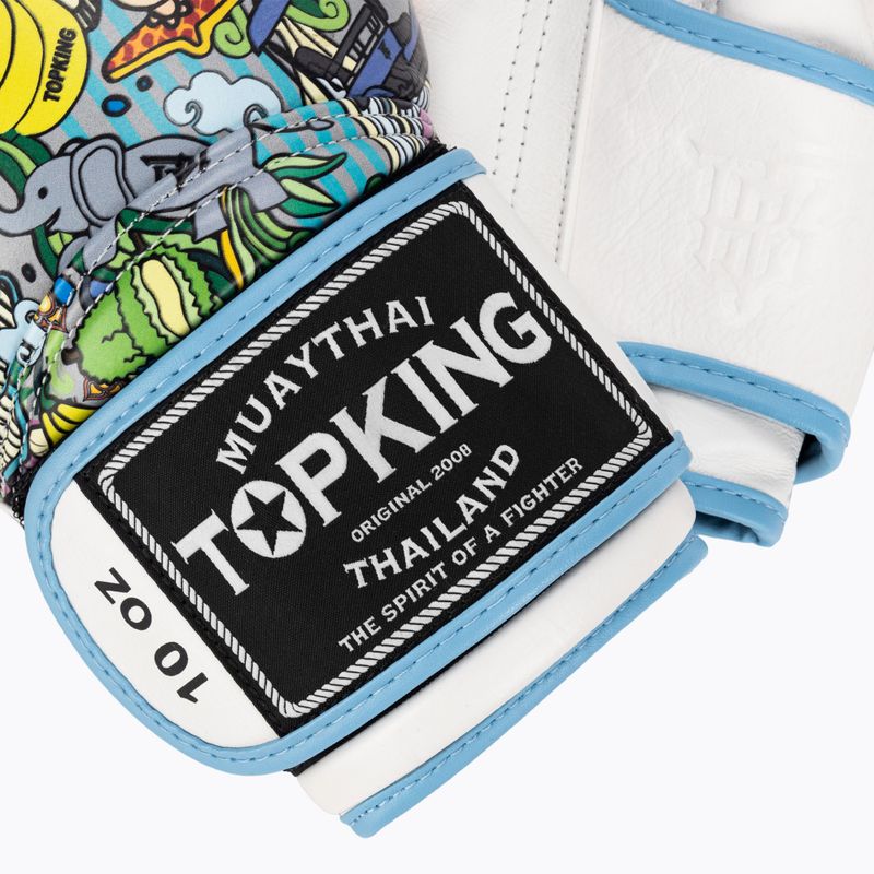 Top King Boxing Culture fehér/kék bokszkesztyűk 4