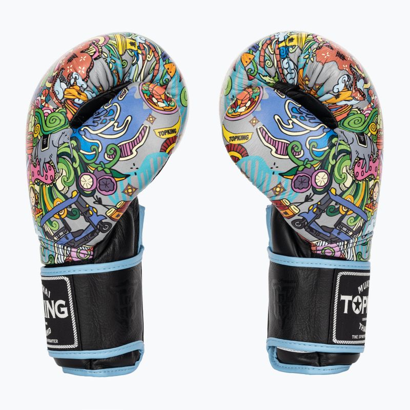 Top King Boxing Culture fekete/kék bokszkesztyűk 3