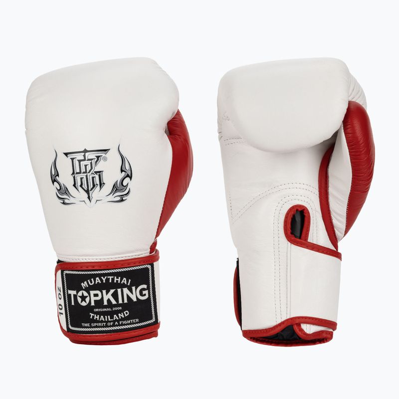 Top King Boxing Reborn fehér/piros bokszkesztyűk