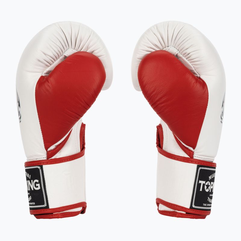 Top King Boxing Reborn fehér/piros bokszkesztyűk 3