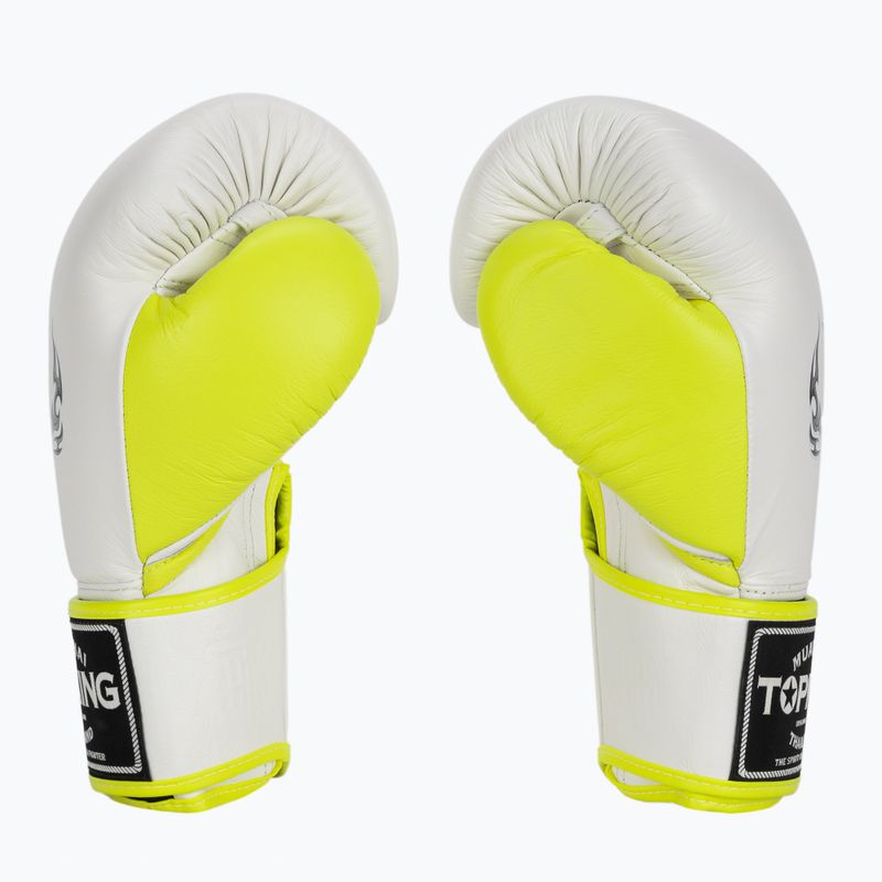 Top King Boxing Reborn fehér/sárga bokszkesztyűk 3