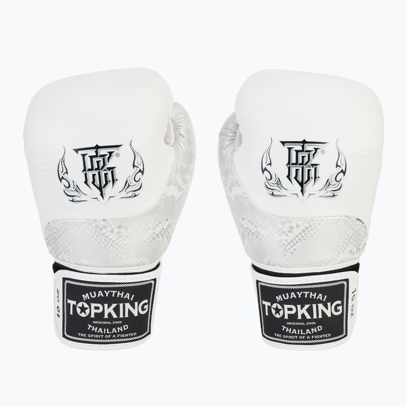 Top King Muay Thai Power Snake fehér/ezüst bokszkesztyű 2