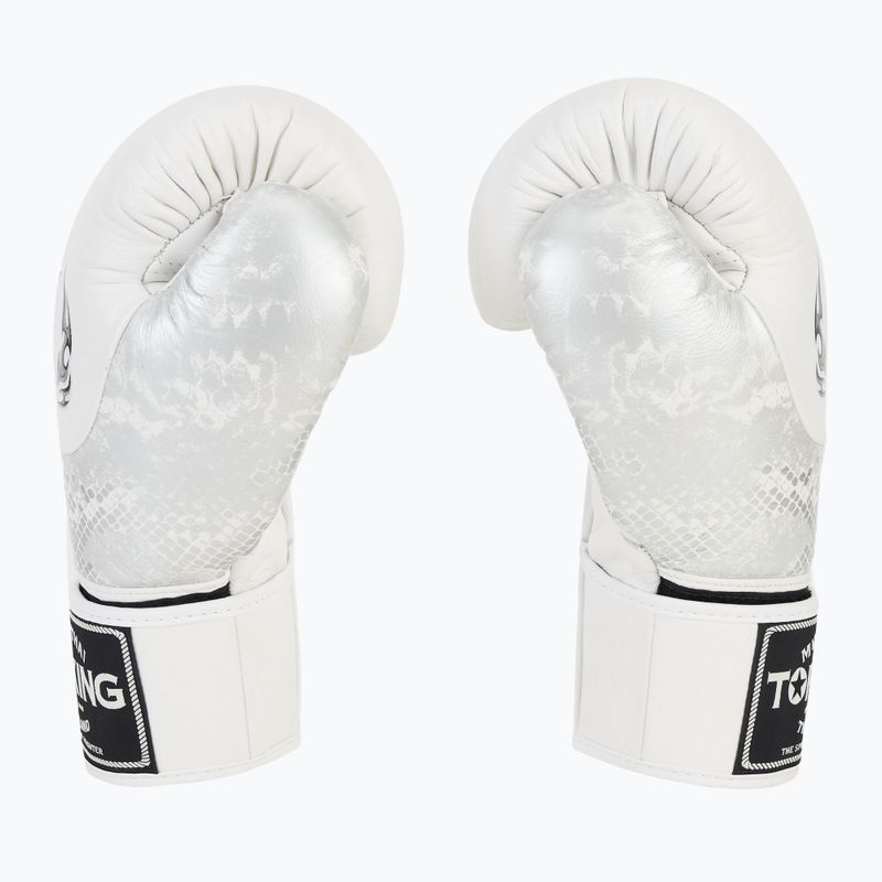 Top King Muay Thai Power Snake fehér/ezüst bokszkesztyű 4