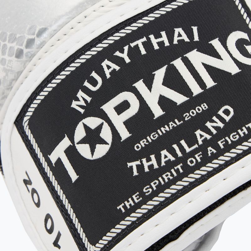 Top King Muay Thai Power Snake fehér/ezüst bokszkesztyű 5