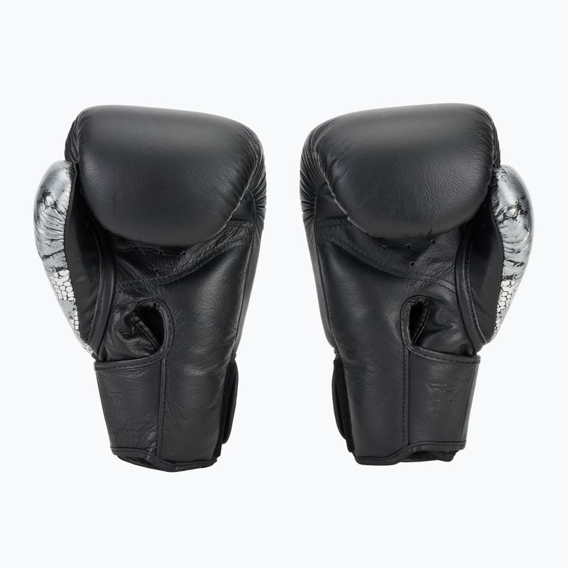 Top King Muay Thai Power Snake fekete/ezüst bokszkesztyű 3