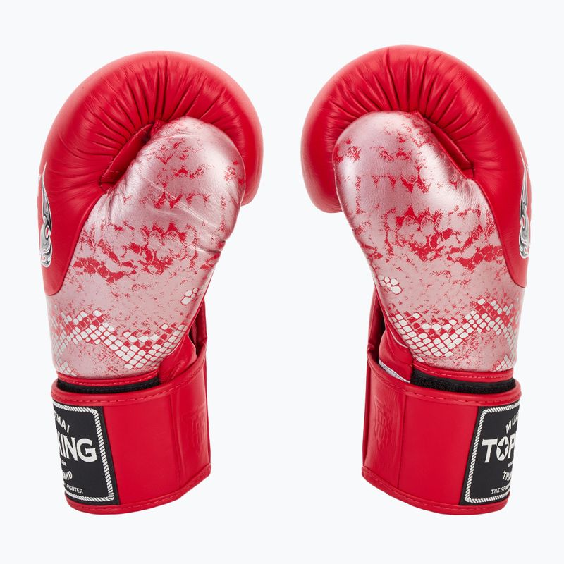 Top King Muay Thai Power Snake piros/ezüst bokszkesztyű 4