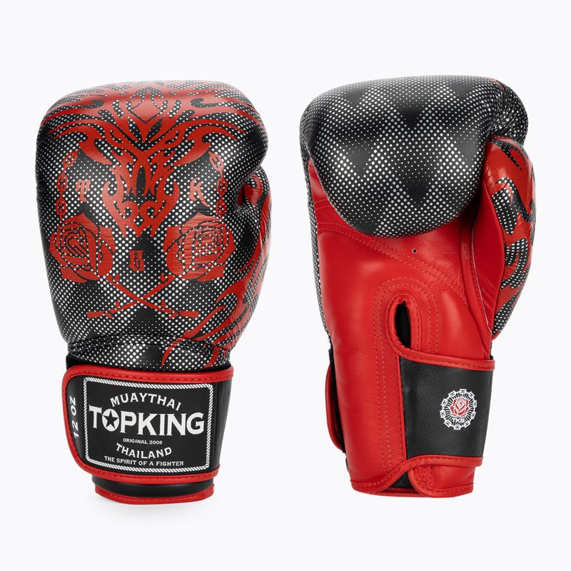 Top King Boxing Dragon piros/fekete bokszkesztyűk