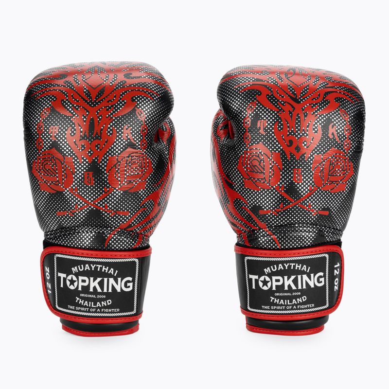 Top King Boxing Dragon piros/fekete bokszkesztyűk