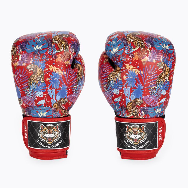 Top King Boxing Wild Tiger fekete/piros boxkesztyű