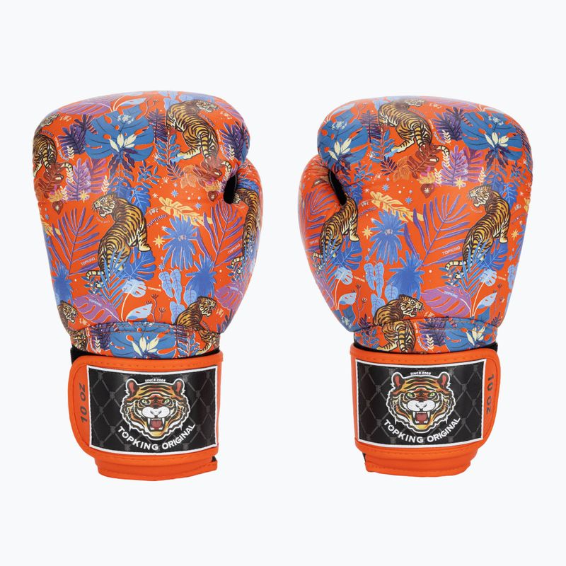 Top King Boxing Wild Tiger fekete/narancssárga bokszkesztyűk