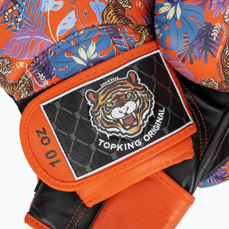 Top King Boxing Wild Tiger fekete/narancssárga bokszkesztyűk 4