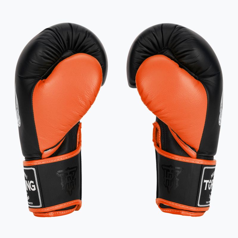 Top King Reborn bokszkesztyűk Semi Leather fekete/narancs 3